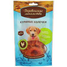 Деревенские лакомства для щенков. Куриные колечки. 90г