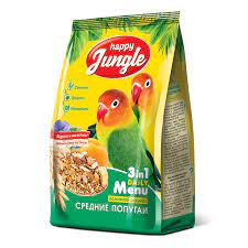Корм для средних попугаев Happy Jungle  500г 