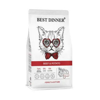 Best Dinner Эдалт/Киттен с Говядиной и картофелем (сухой корм д/кош и котят) - 0,4 кг  
