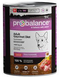 Probalance Adult Gourmet Diet Телятина и Кролик 850 гр.